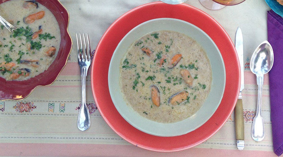 Sopa de Cebolla con Mejillones